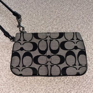 Coach Monogram Black and Gray Wristlet